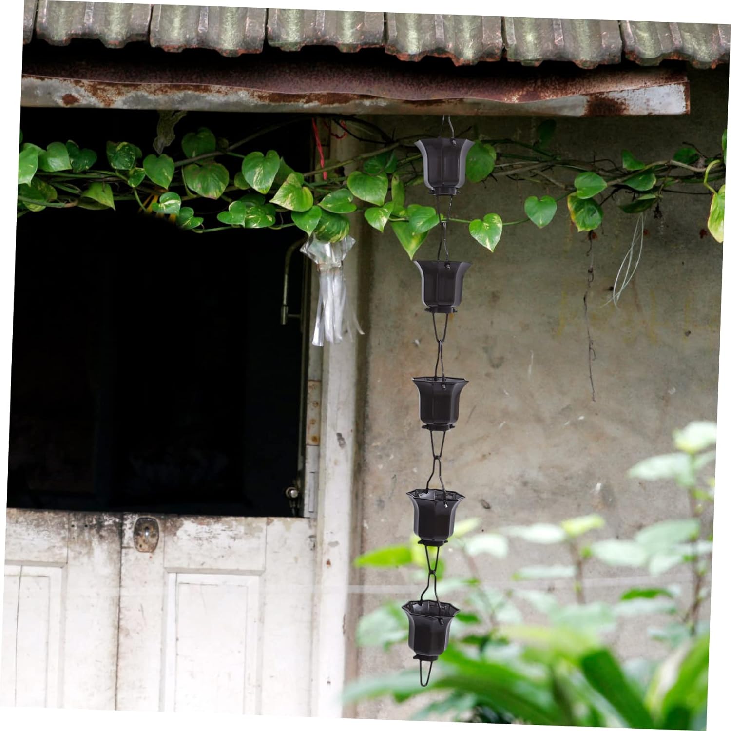 Lotus Shape Rain Chain for Gutter Rustproof Decorative Rain Chain Unique Flower Cup