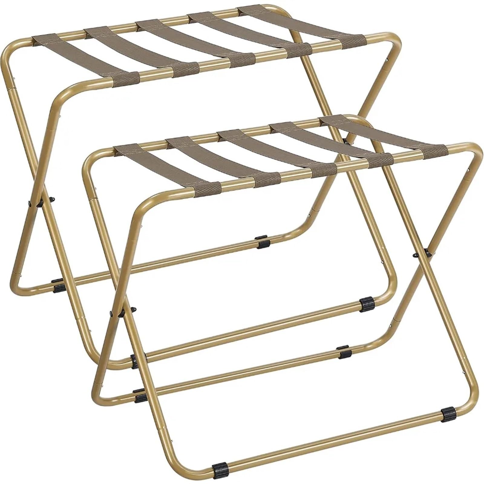 Portaequipajes Portaequipajes de 2 piezas for habitación de invitados, soporte plegable for maleta, soporte de carga resistente de 110 libras, fácil de montar