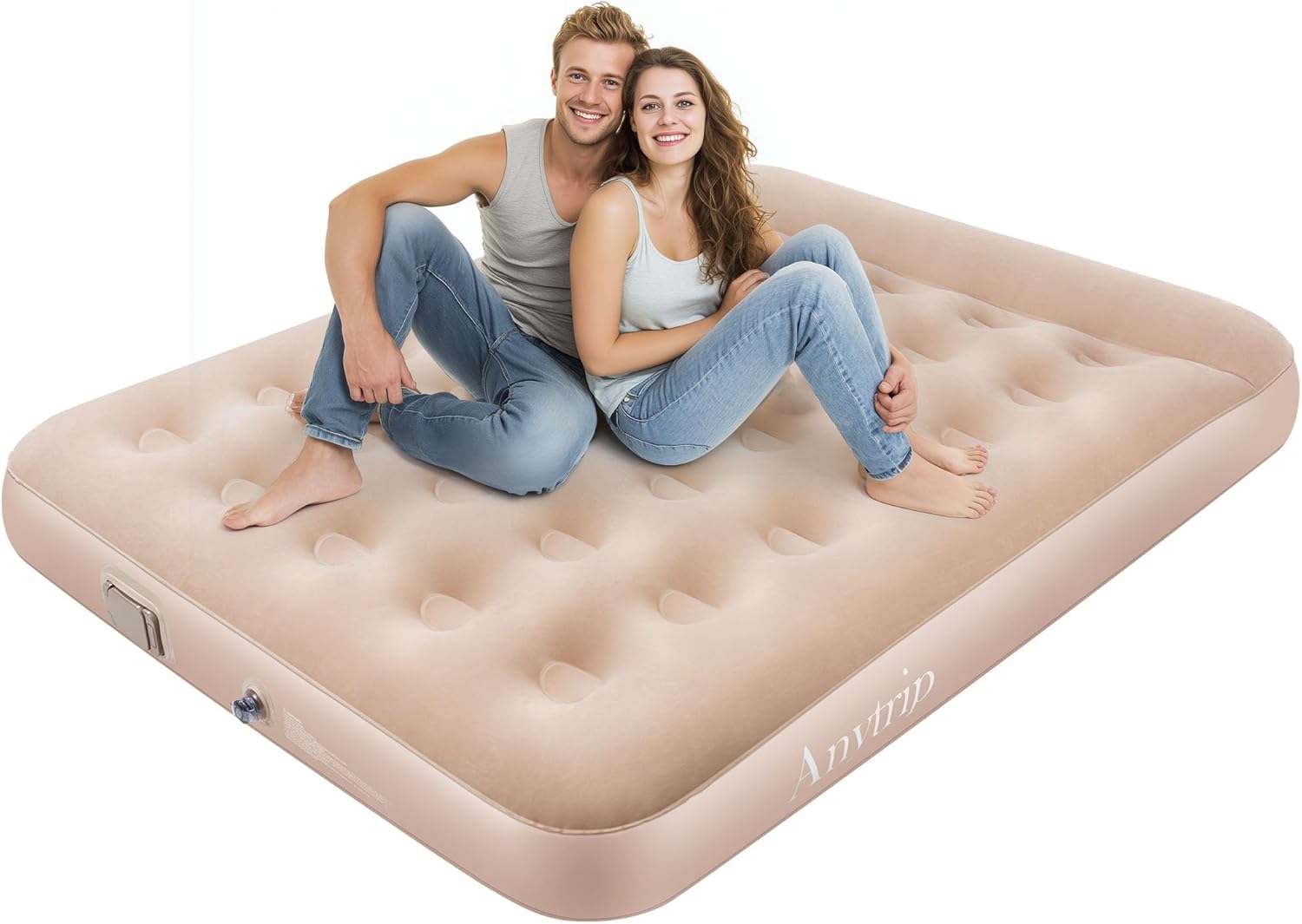 Air Mattress Full with Built-in Pump,Portable Inflatable Blow Up Mattress Plus Pillow,Waterproof Self Inflating Air Bed Guest Bed for Home Camping Hiking Travel Outdoors