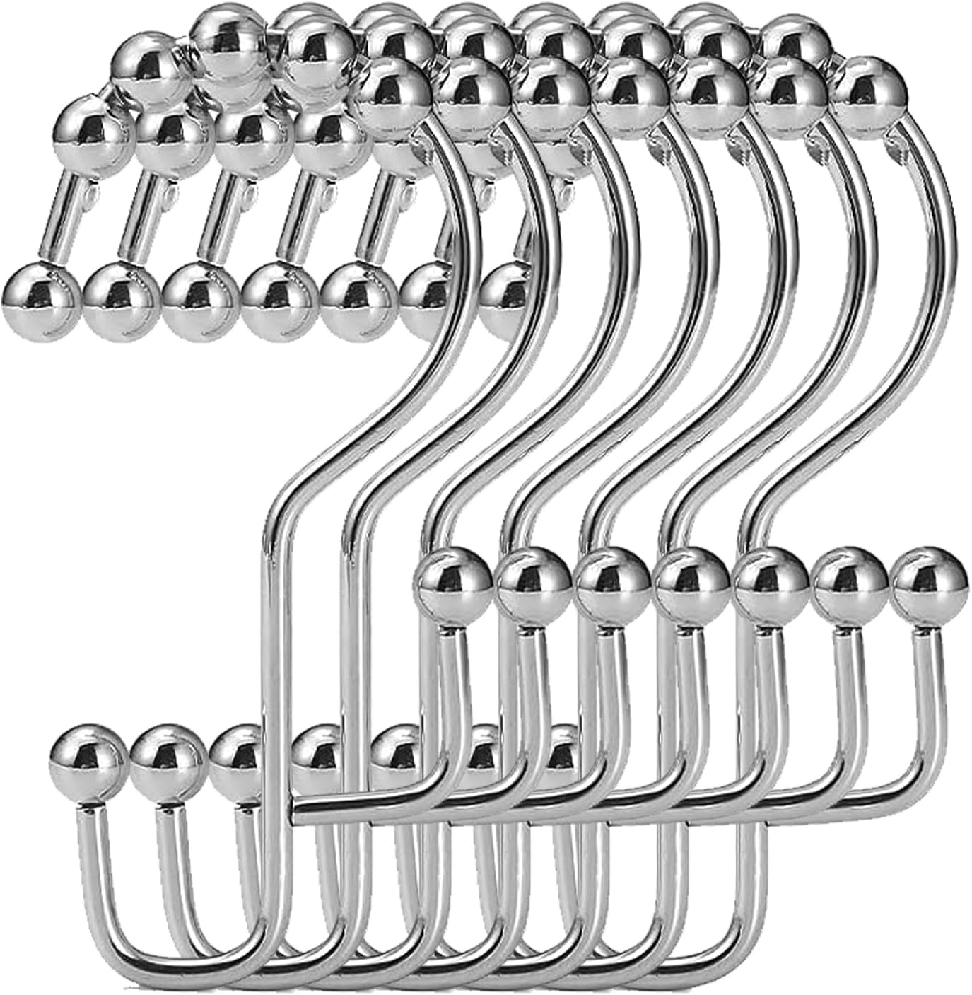 Shower Curtain Hooks, INSIMHEART 12Pcs Shower Curtain Rings