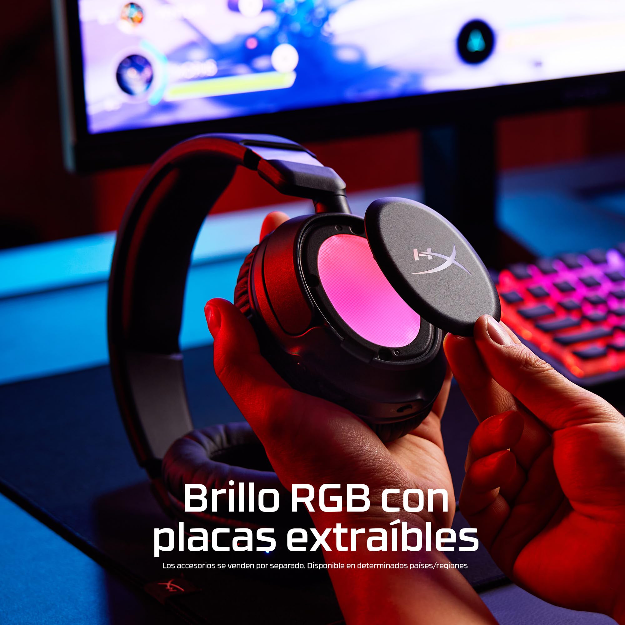 HyperX Cloud Flight 2 – Auricular Gaming inalámbrico, Luces RGB Personalizables, batería 100 Horas, Dual Wireless 2.4GHz y Bluetooth, Instant Pair, PC/PS/Switch/Móvil, Negro