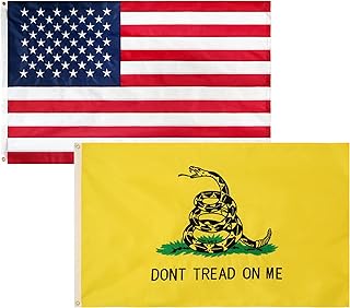 Sponsored Ad - 3x5 Feet USA American Flags And Don't Tread On Me Gadsden Flag Combo Pack,USA Snake Flag Heavy Duty High Wi...