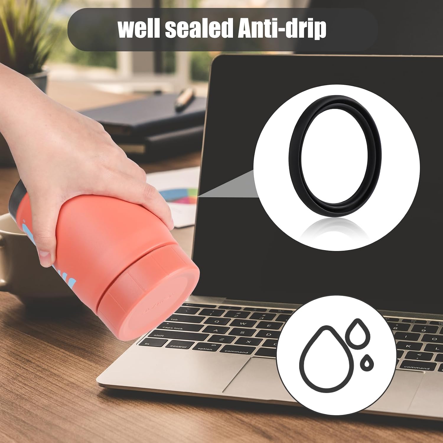 Lasuroa 3pcs Food Jar Gasket for Stanley Heritage 14oz, Silicone Replacement Seal Ring, Compatible with Stanley Food Jar Lid Accessories
