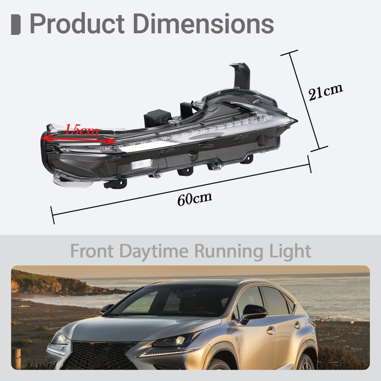 Światło do jazdy dziennej na zderzak przedni do Lexus F-Sport NX200t NX300 NX300h 2015-2021 8161078050 8162078050 lewy i prawy