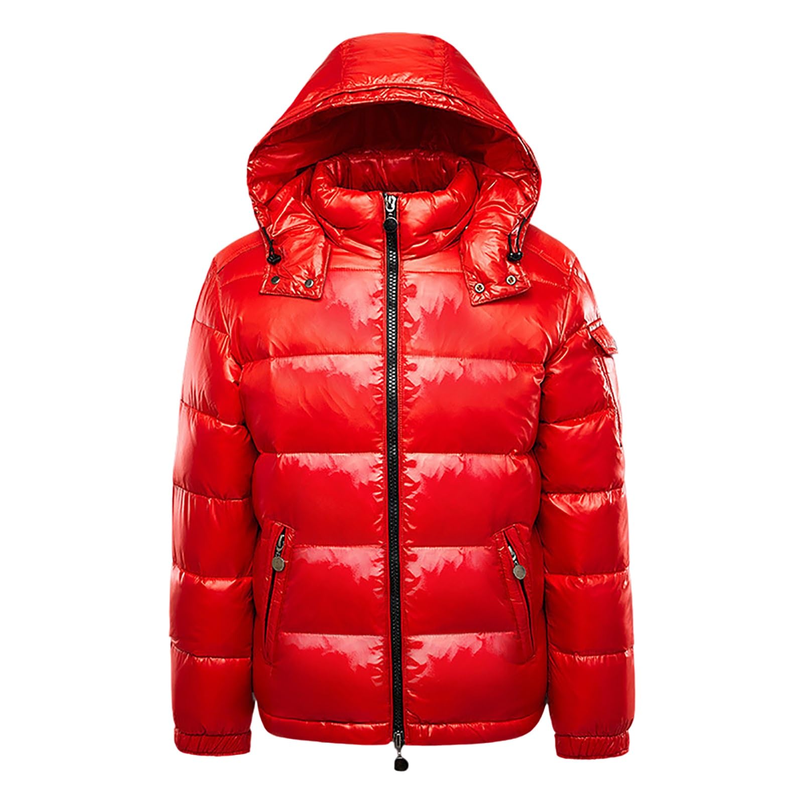 Giacca Trapuntata da Uomo Giacca Invernale con Calda Imbottitura Giacca con Cappuccio Antivento Collo Alto Zip Intera Giacche Outdoor con Tasche Giacca Sportiva
