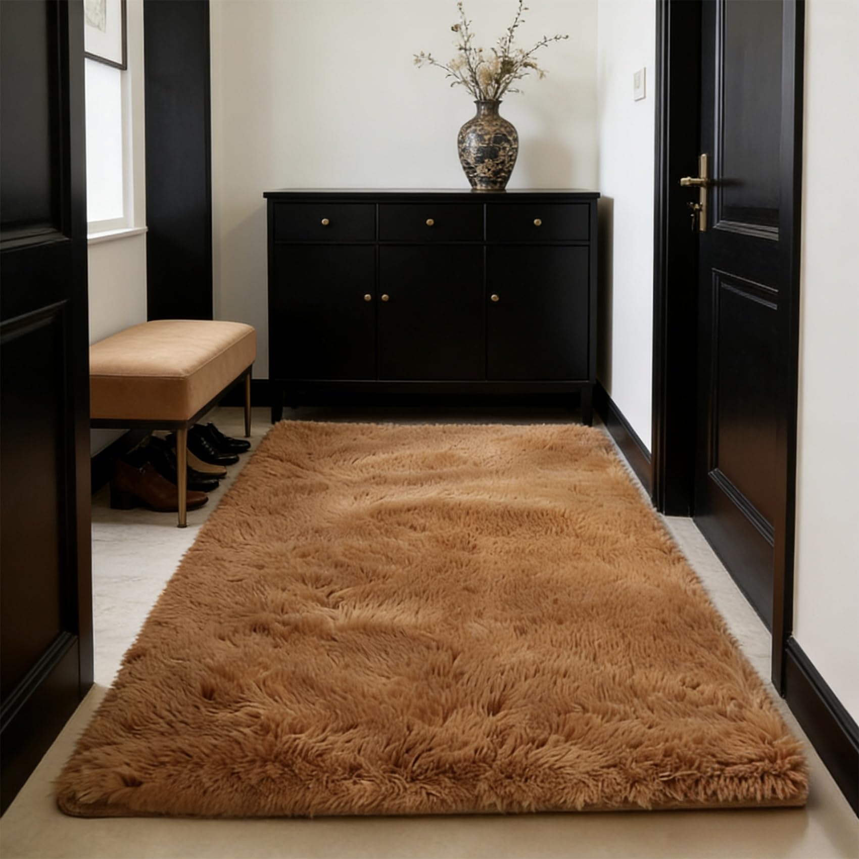 Amazon | 洗えるラグ 122 x 170 cm 厚め洗える滑り止め付ふわっとした