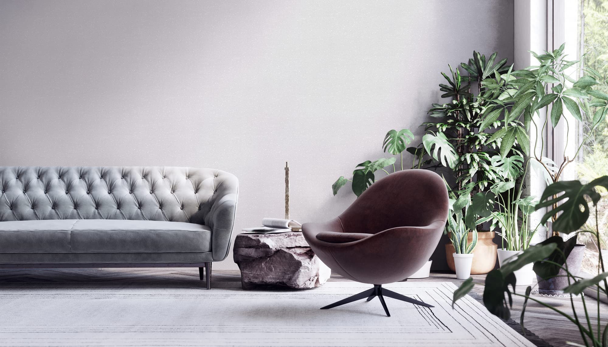 Livingwalls My Home My Spa 387022 Non-Woven Wallpaper for Living Room 10.05 x 0.53 m Made in Germany, Grey, White, 53 x 1005 cm - Image 4
