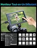 FEELWORLD FW759PRO Moniteur Caméra Écran Tactile 7 Pouces 1920x1080 Full HD Entrée/Sortie 4K HDMI avec Focus Peaking, 9:16 Marqueur,178° Grand Angle Inclut Batterie F550 2200mAh et Sac - 5