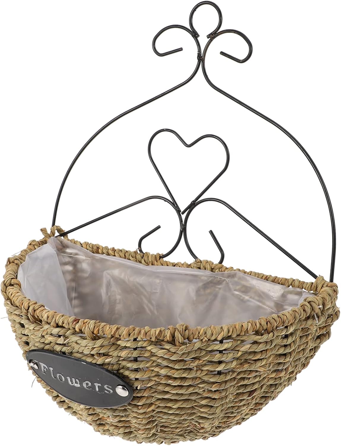 Yardwe 1pc Rattan Wall Hanging Flower Basket Outdoor Plants