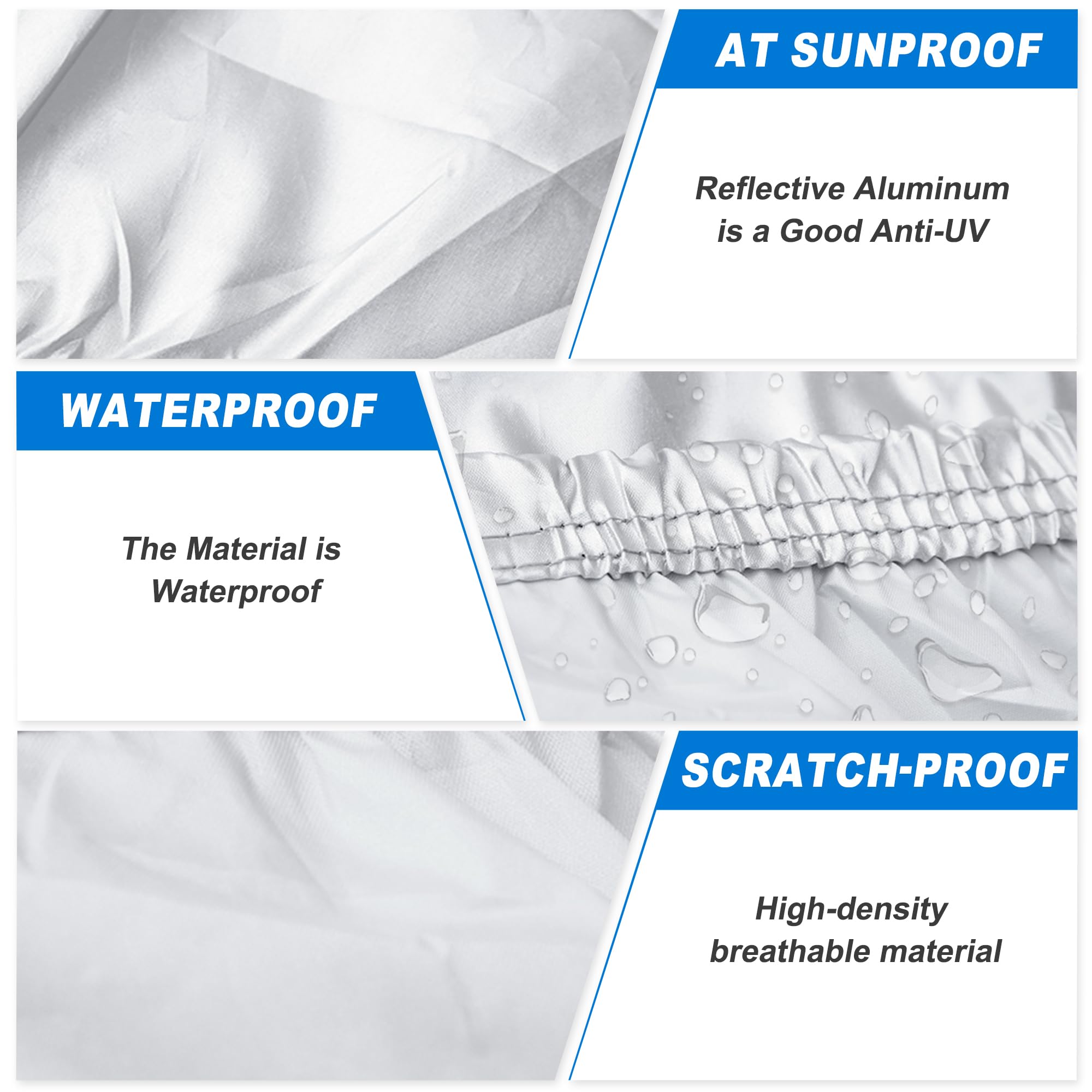 ACROPIX 2XXL Waterproof Car Cover for SUV Cars All-Weather Protection Against Rain Sun Snow Full Exterior Cover with — view 6