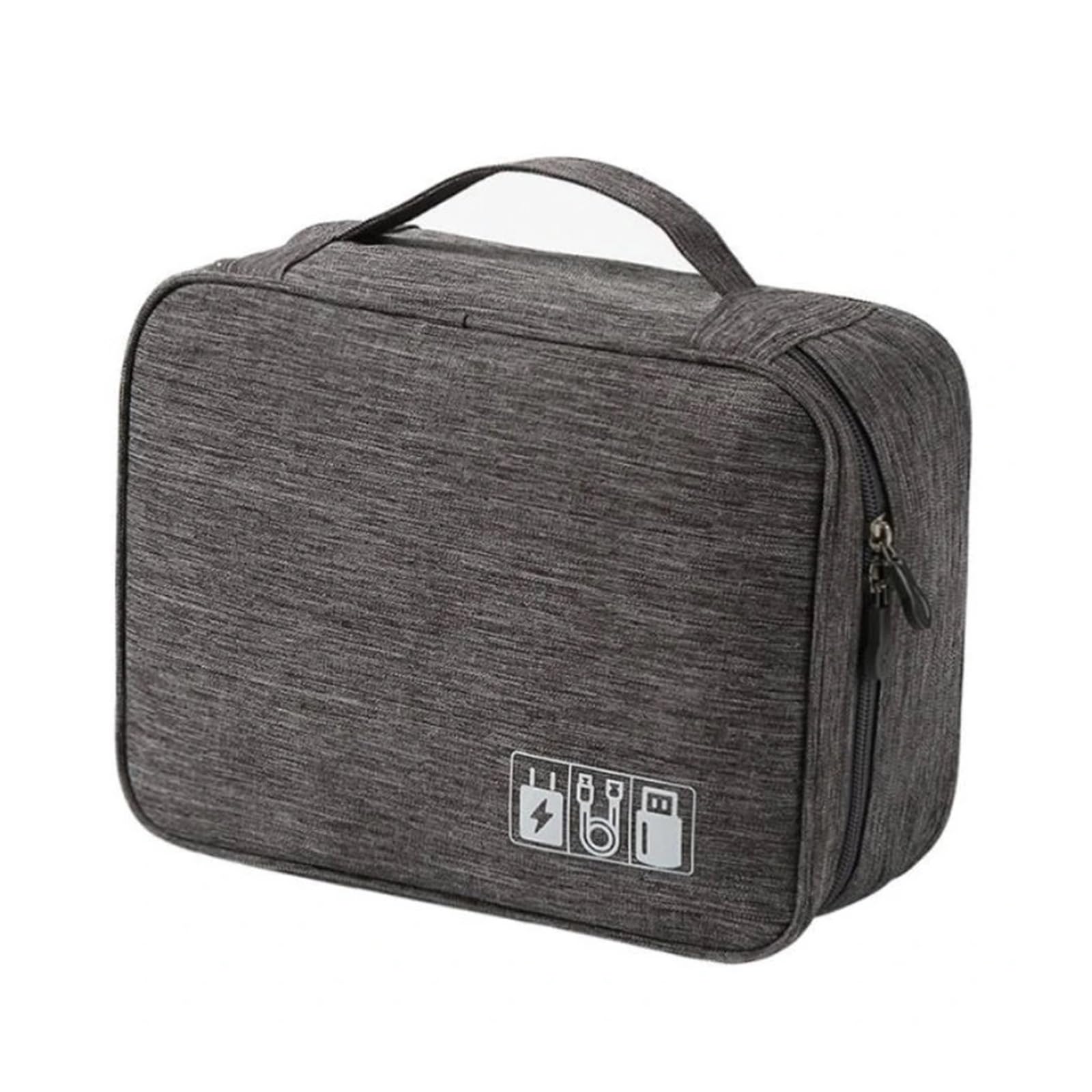 1pc Waterproof Portable Electronic Organizer Pouch Digital Cable & Gadget Storage Bag(Grey)