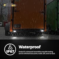 Vista 6 de Partsam 4 tiras de luz blanca de 6 pulgadas con 12 luces LED para barcos, barra de luz marina, remolque, camión, caravana, caravanas, luces LED