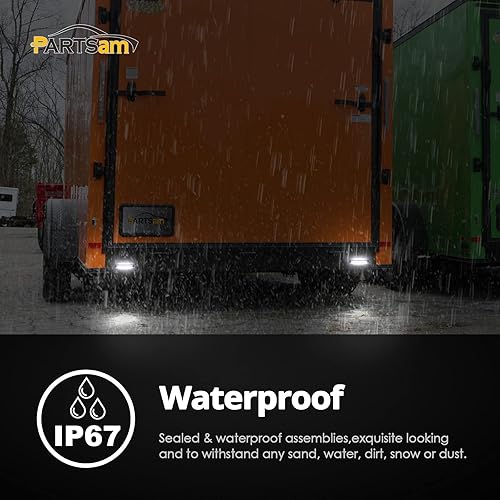 Miniatura 6 de Partsam 4 tiras de luz blanca de 6 pulgadas con 12 luces LED para barcos, barra de luz marina, remolque, camión, caravana, caravanas, luces LED
