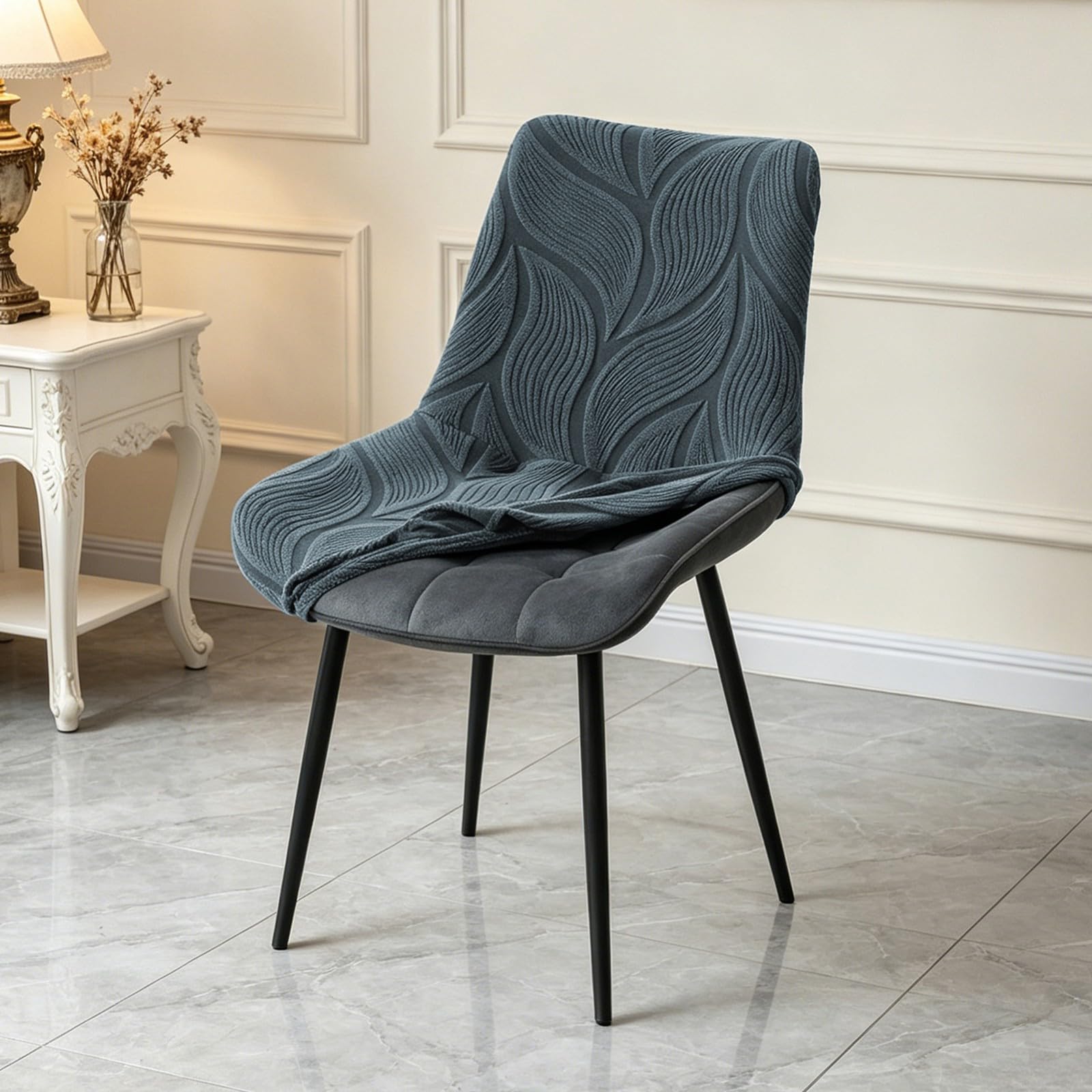 Schalenstuhlhussen,Stretch-Esszimmerstuhlüberzüge 2/4/6er-Set,Weiche Waschbare Schalenstuhlüberzüge für Esszimmer und Küche Möbelschutz(Beige,4Pcs)