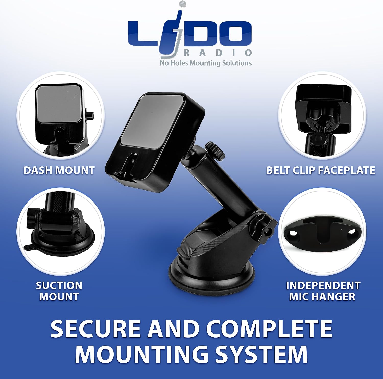 Lido Windshield Dash Mount for Motorola Wave TLK110 TLK100 and SL300 with Mic Holder image 3