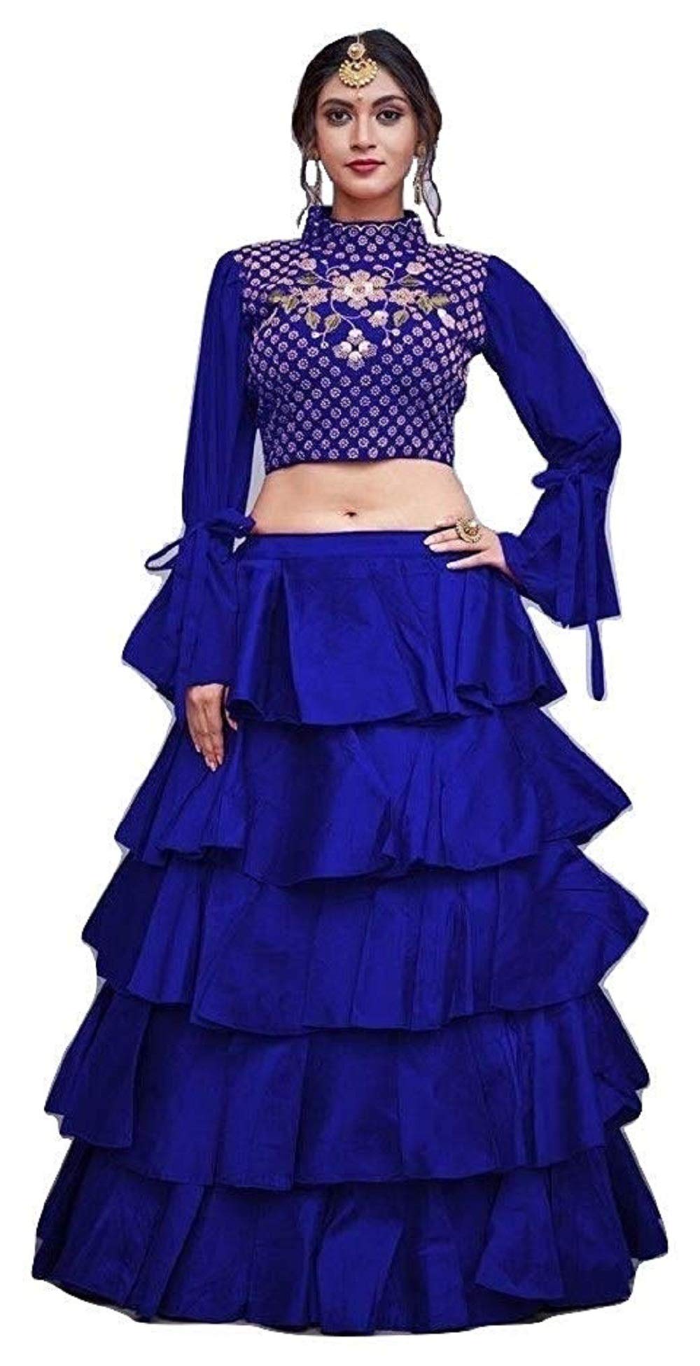 FEXEL Women's Satin Semi-stitched Lehenga Choli