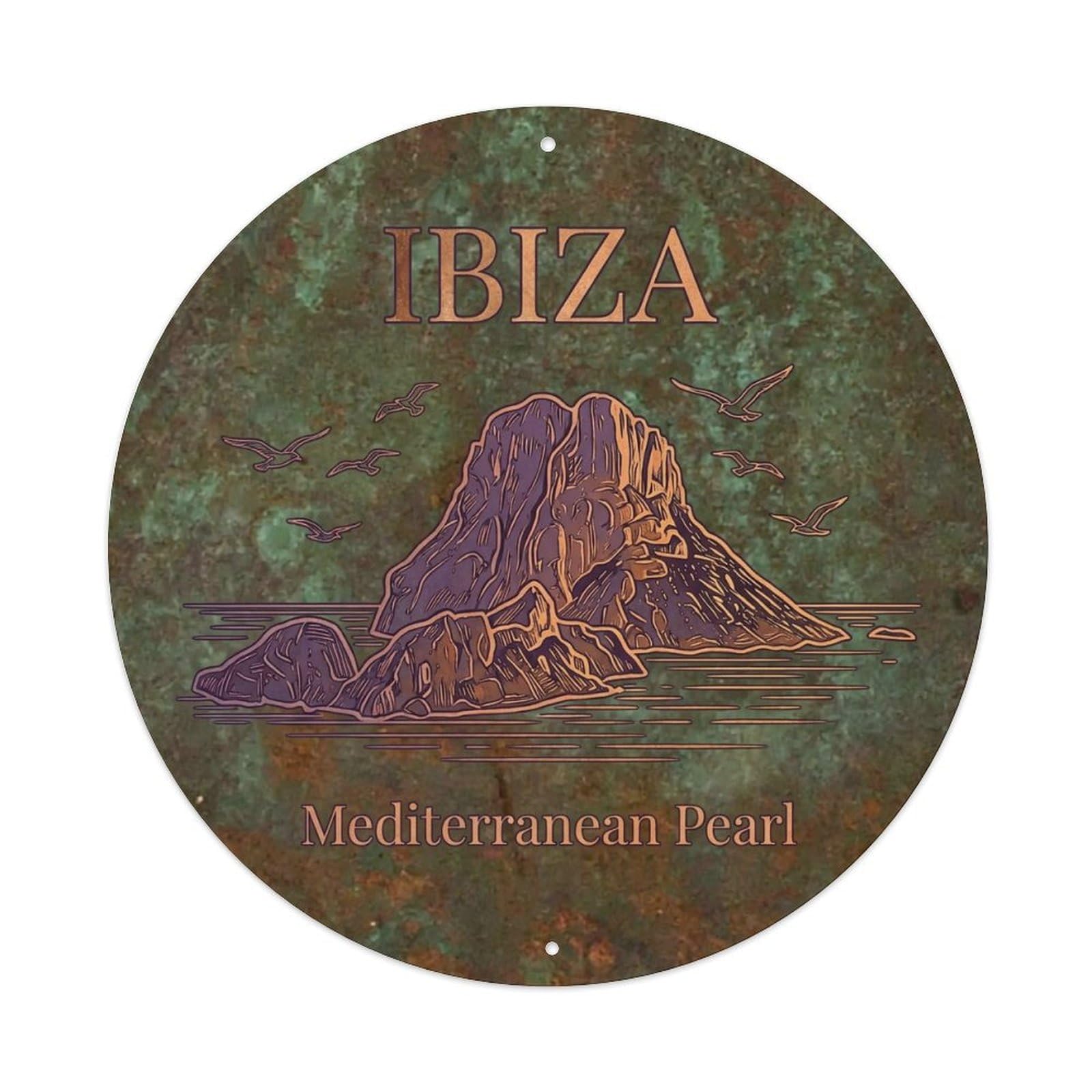 Vintage Travel Ibiza Spain Heirloom Metal Tin Sign