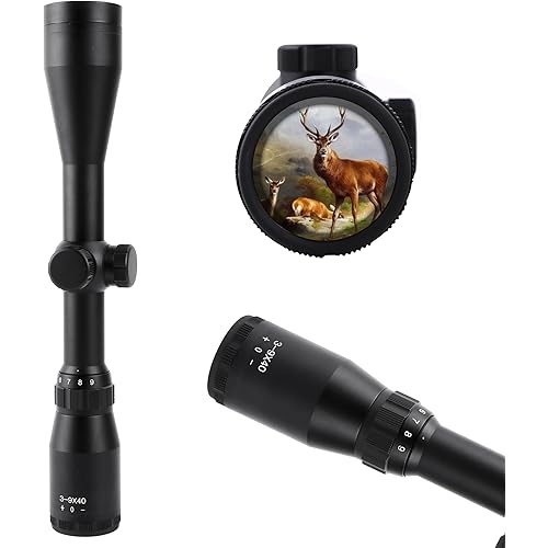 3-9x40 Rifle Scope with R4 Reticle, 20mm Mounts Included - Waterproof Fogproof Multi-Coated Lens for Hunting & Target Shooting