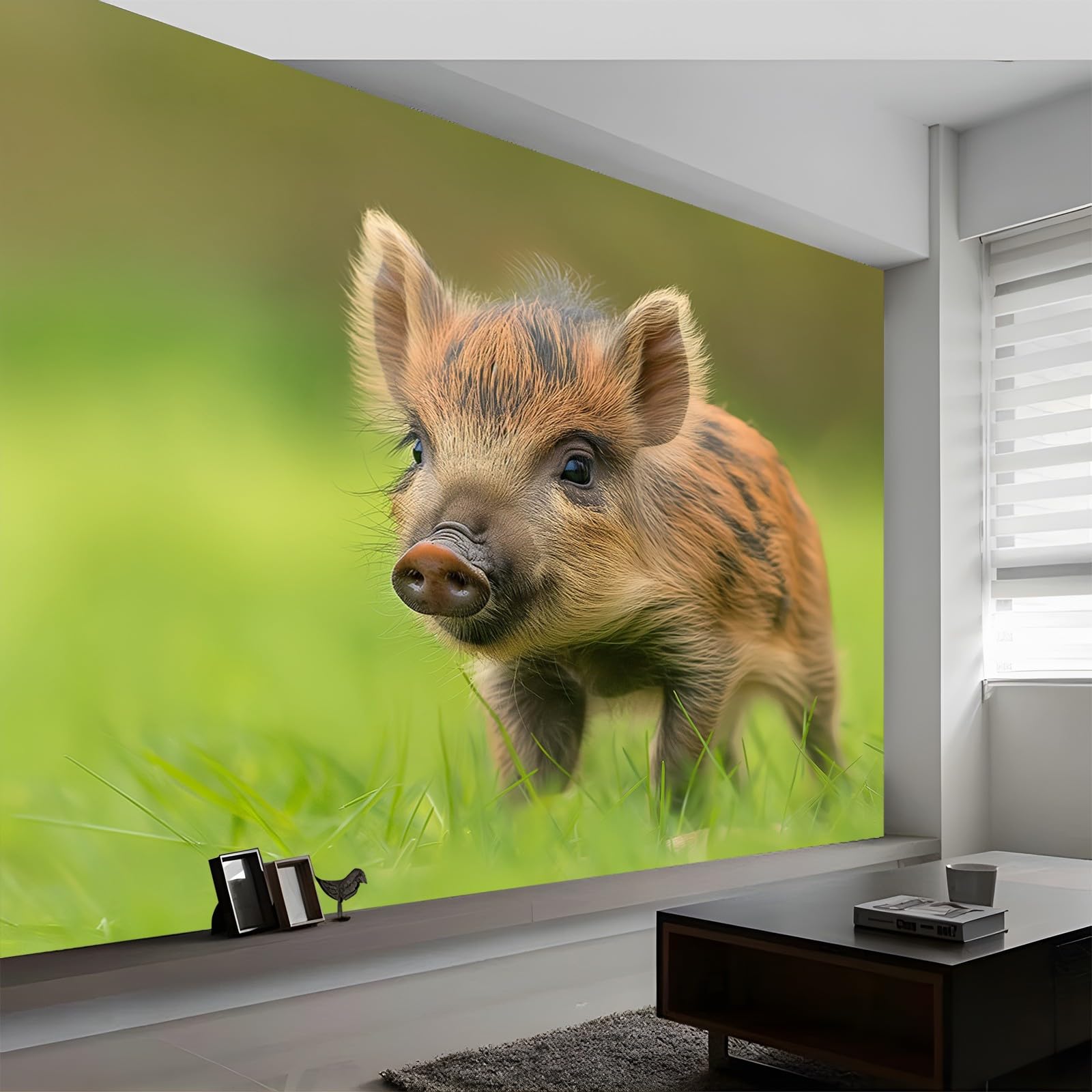 Panoramiczna tapeta z bliska zwierzę dzik premium tapeta z włókniny do salonu sypialnia dziecięca dekoracja ścienna brązowy zielony nowoczesny plakat obrazy ścienne 400 x 280 cm