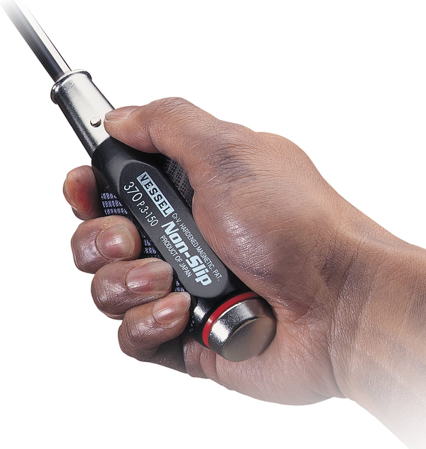 VESSEL Non-slip Tang-thru Screwdriver [No.B-370] (Ph No.2 x 100) (Japan Import)