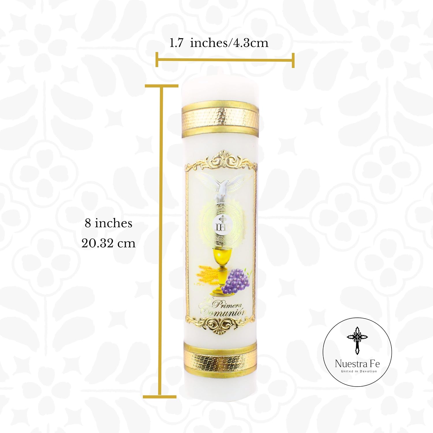 Authenthic First Communion Candle Made by Mexican Artisans at La Villa de Guadalupe | Vela de Primera comunion para niño o niña | Vela para Primera comunion para niña | First Communion Candle Set
