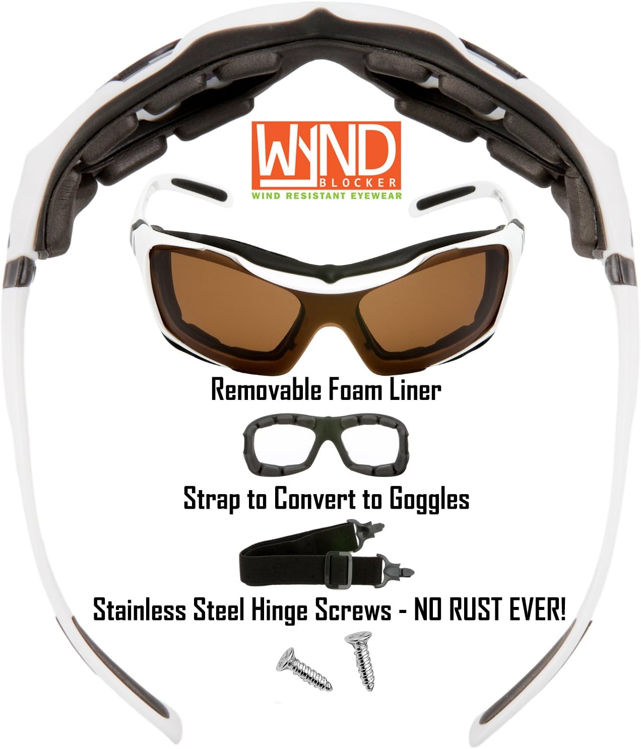 WYND Blocker Polarized Large Motorcycle Riding Sunglasses Sports Wrap Glasses - Image 3