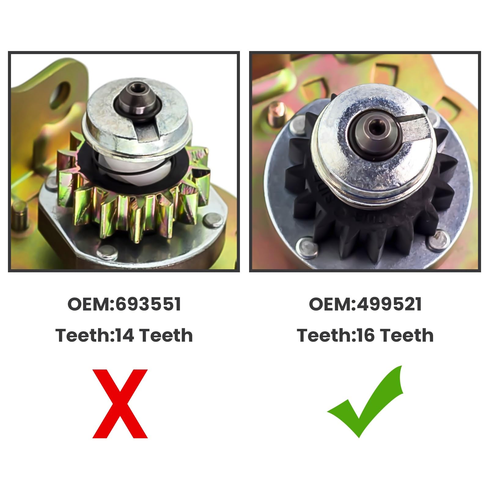 Arrancador para Cortacésped para John para Deere 111 111H L118 De 16 Dientes 106883 499521 5778 SBS0004 399169 691262 795121 BS-399169 AM106883 AM38136