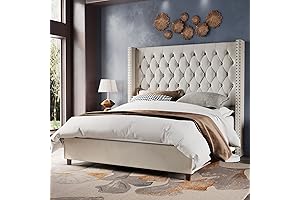 Jocisland Tall Headboard Queen Bed Frame