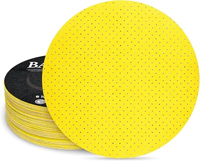 220 Grit 9-Inch Perforated Hook-and-Loop Drywall Sanding Discs, Durable Aluminum Oxide Sanding Pads for Drywall Sanders – Improved Dust Extraction & Long-Lasting Performance (10-Pack)