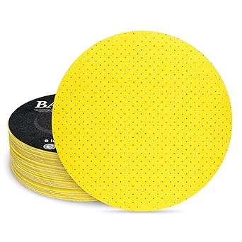 220 Grit 9-Inch Perforated Hook-and-Loop Drywall Sanding Discs, Durable Aluminum Oxide Sanding Pads for Drywall Sanders Improved Dust Extraction & Long-Lasting Performance 10-Pack