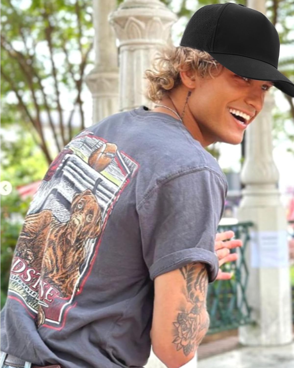 FURTALK Quick Dry Trucker Hat Breathable Laser Cut Mesh-Back Baseball Cap Lightweight Snapback Hats for Men - Image 7