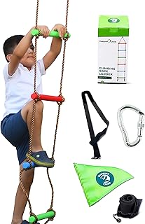 Kids Climbing Rope Ladder Swing with Grab The Flag Game for Children's Play, Fun and Exercise - Designed2Climb Brand Built...