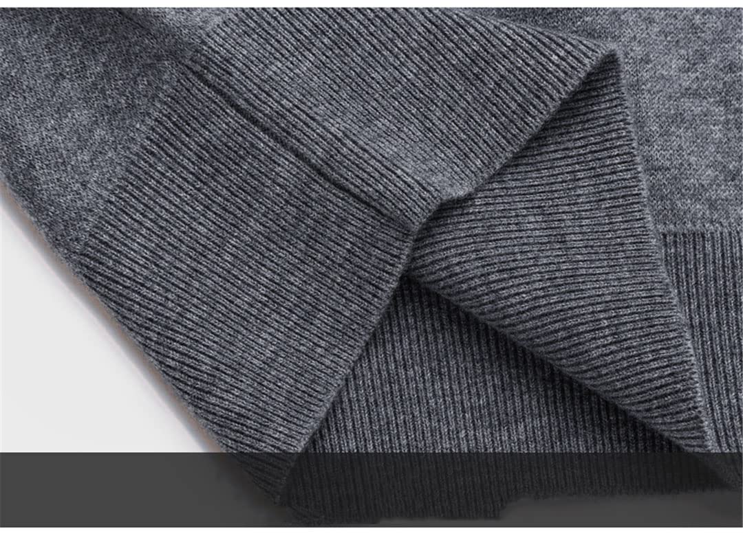 Vogrtcc Suéter de negocios con cuello en V grueso para hombre Otoño e invierno suéter suelto