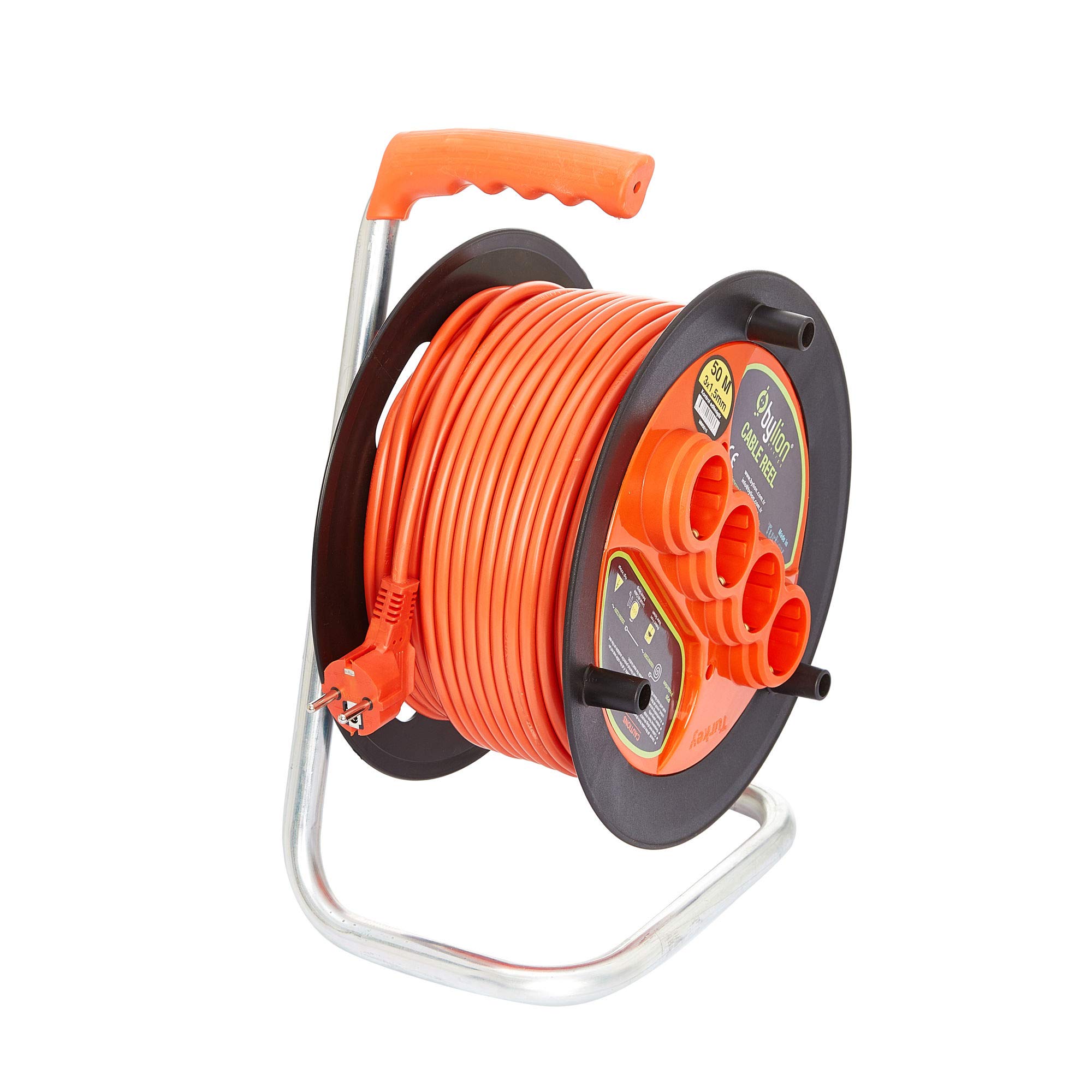 Bylion Makaralı Uzatma Kablosu 3 * 1.5Mm 20 Mt. Turuncu Kablo