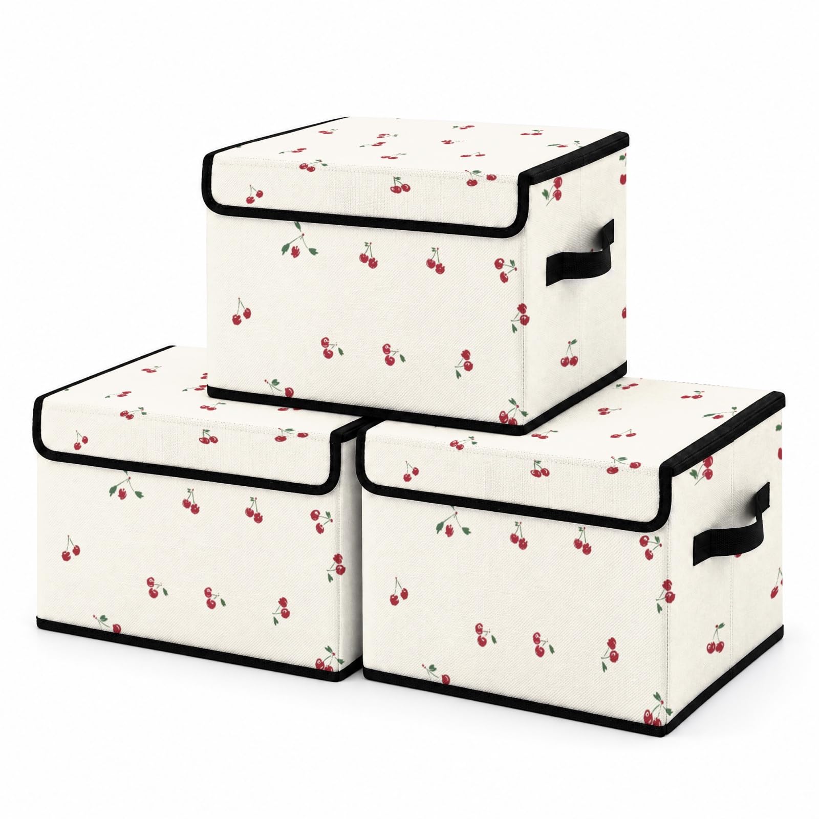 Stackable Clothes Storage Bins with Lids 3 Pack.