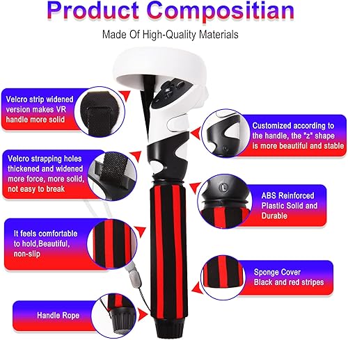 Miniatura 4 de VR Beat Saber Handles Extension Grips for MetaOculus Quest 2,Upgraded Multipurpose VR Game Handle for Playing Beat Saber Game
