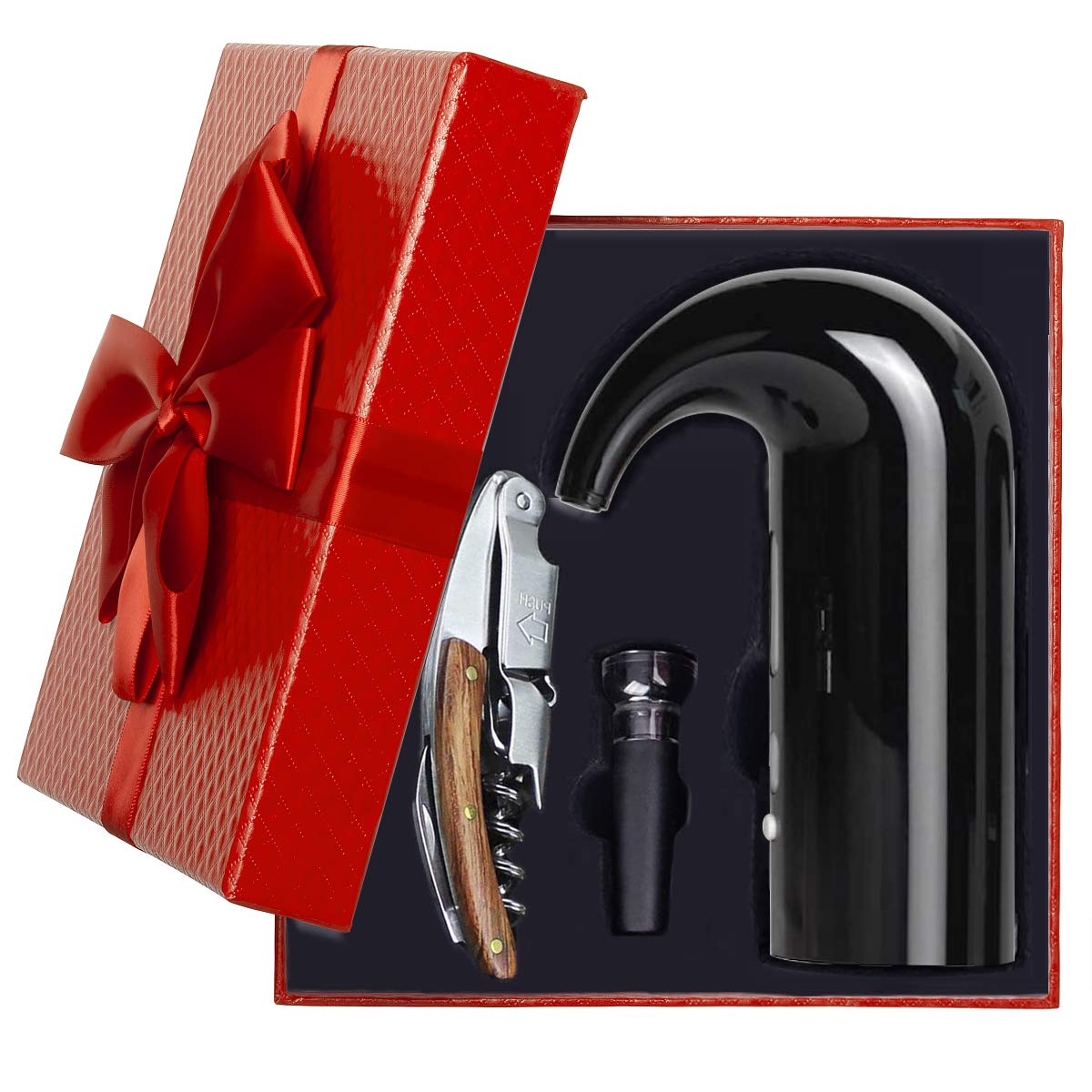 Vertedor aireador de vino eléctrico, decantador de vino portátil de un solo toque y bomba dispensadora de vino para vino tinto y blanco, dispensador automático de oxidante de vino multiinteligente, 9