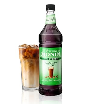Monin - Premium Iced Coffee Concentrate | Clean Label with No Artificial Flavors, No Artificial Preservatives BPA-Free Plastic Bottle, 1 Liter