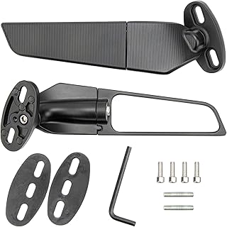Oreilet Motorcycle Rearview Mirror, 2pcs Motorcycle Rear View Mirror Wind Wing Adjustable Rotating for Ninja 250 300 H2 H4, 400, 650, Universal Motorcycle Rearview Mirrors for ZX10R ZX6R, popular