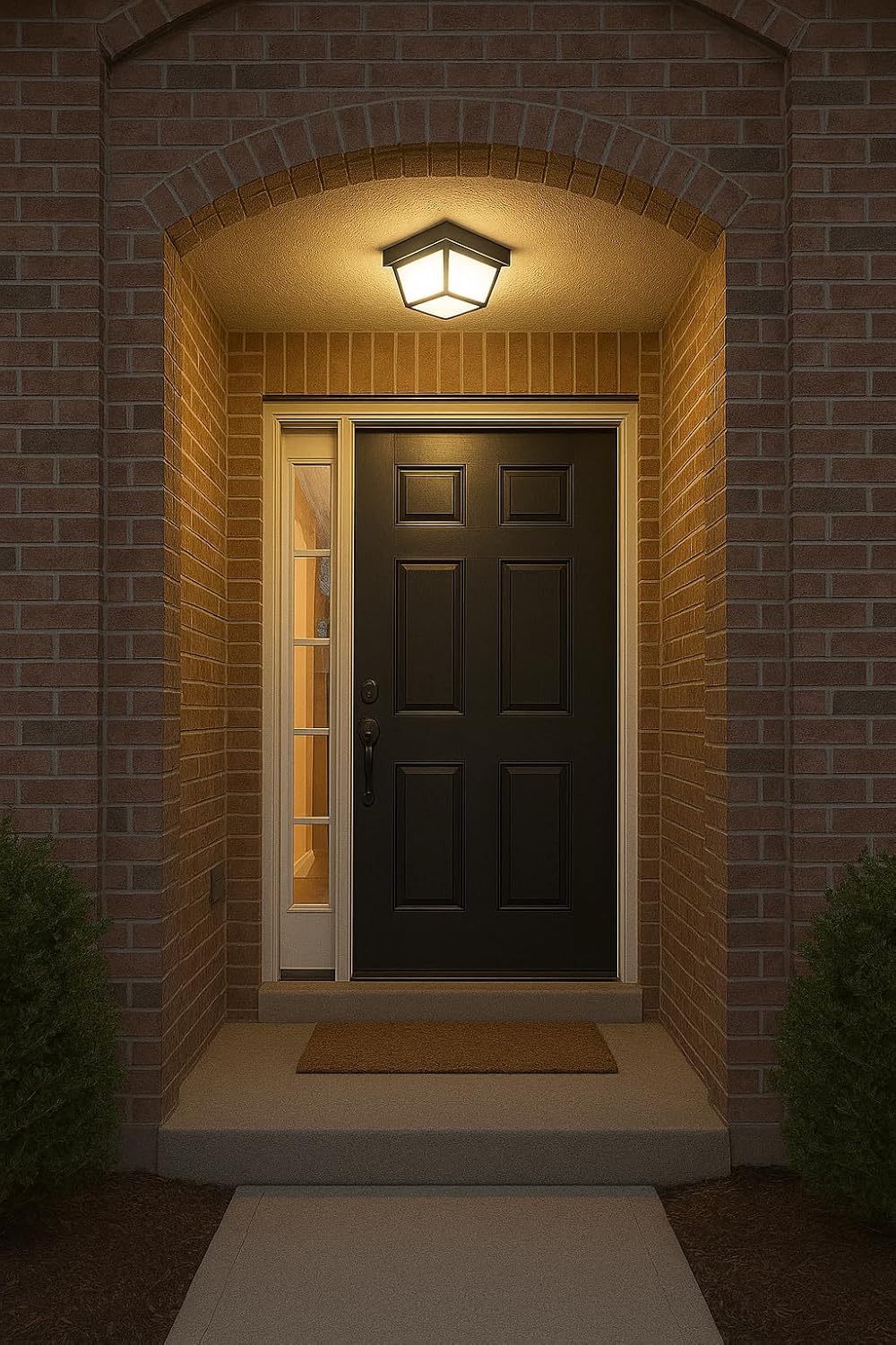 Paby 9.25" LED Outdoor Porch Ceiling Light 12.5W Wet Locations Frosted Lens 3000K Warm White 1000 Lumens Square Light with Frosted Acrylic Great for Entryways Patios and Home Exterior Lighting