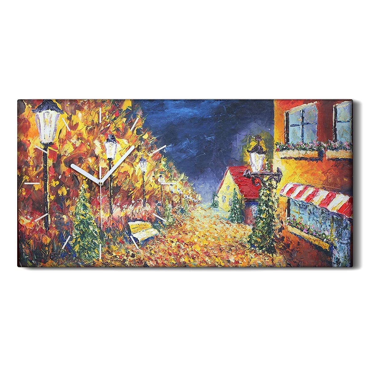 Horloge sur Toile Silencieuse sans Tic-Tac - Tableau Moderne 60x30cm aux Mains Blanches