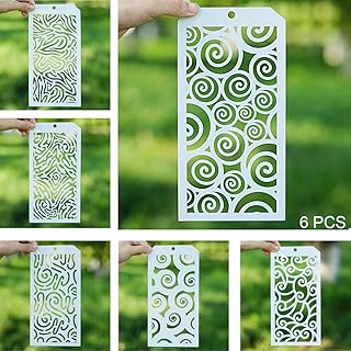 DIY Decorative Stencil Template for Scrapbooking Paiting on Wall Furniture Crafts,Set of 6 (Seamless Wave)