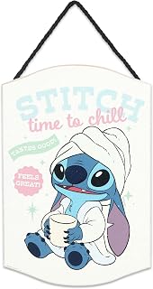 Disney Lilo and Stitch Time to Chill Hanging Wood Wall Decor | Cute Stitch Sign for Bedroom or Bathroom