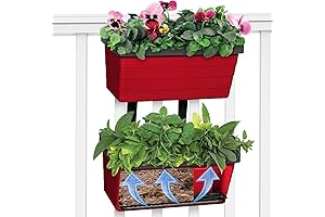 2-Pack Hanging Rail Wall Planters with Self-Watering Reservoirs
