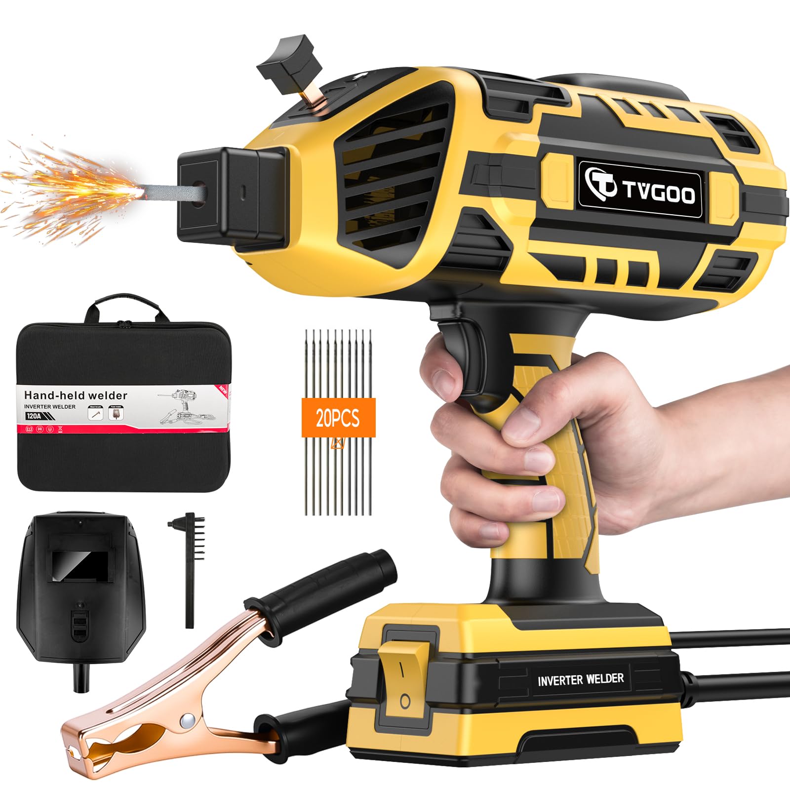 Photo 1 of Portable Welding Machine 110V Handheld Arc Welder 3/32"-1/8" Rods, Yellow