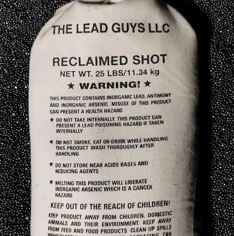 The LeadGuys (2-25) Bags 50 pounds of Washed and Re-graphited Reclaimed Lead Shot Made in USA