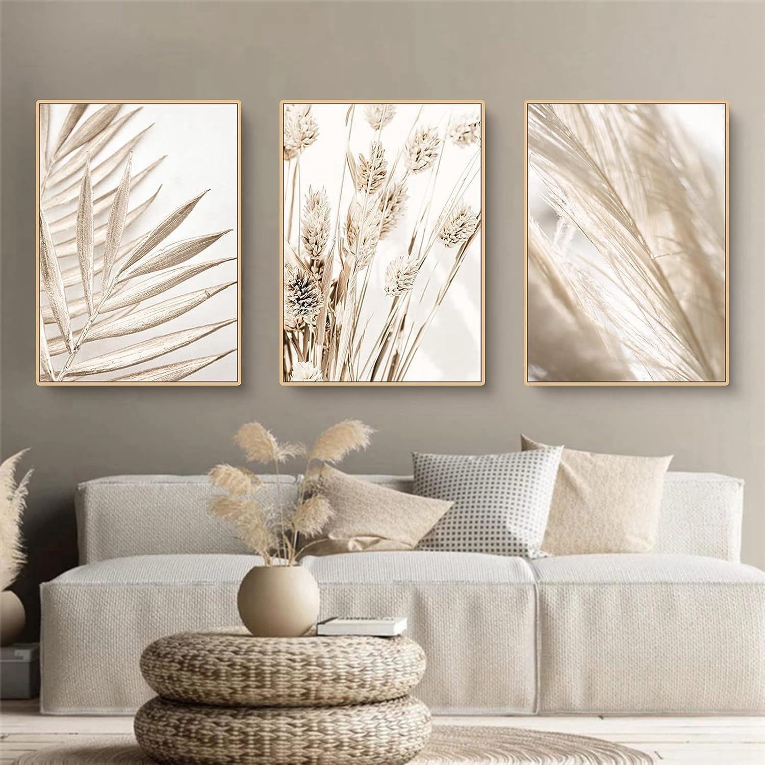 LPFNSF Beige Home Decoration Poster, Modern Reed Plant Decoration Landscape Painting, Bedroom, Living Room - Image 4