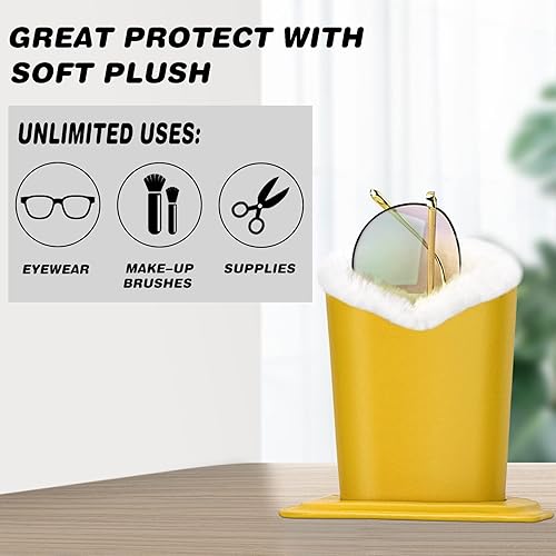 Miniatura 4 de bvya 2 soportes para lentes de ojos, color dulce caramelo con forro de felpa para mesa, escritorio, mesita de noche 2 piezas #A,2 piezas #B,2 piezas