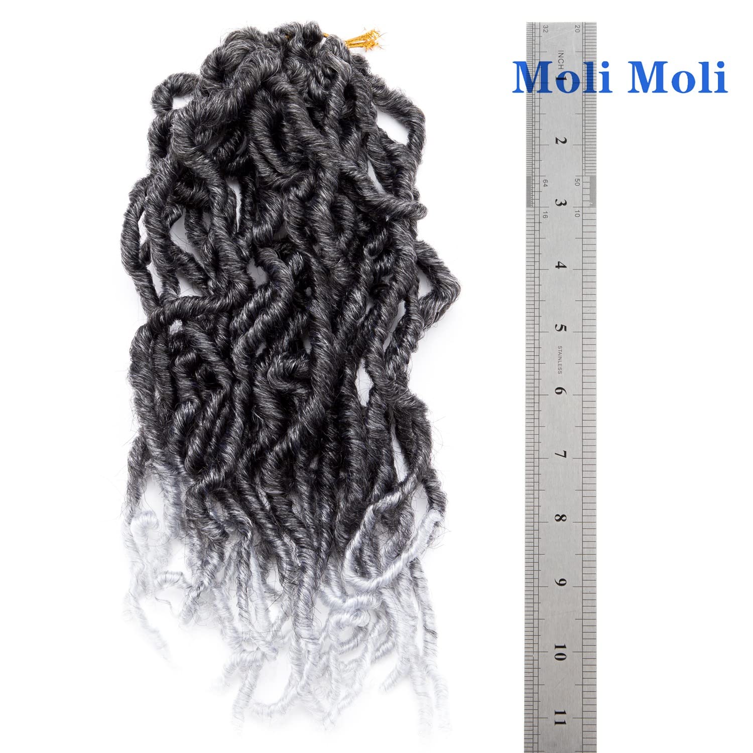 Moli Moli Soft Locs Crochet Hair Pre Looped Nu Faux Locs with Curly Ends 10 Inch Boho Distressed Lightweight Synthetic Braiding Hair 6 Packs Natural Hair Extensions
