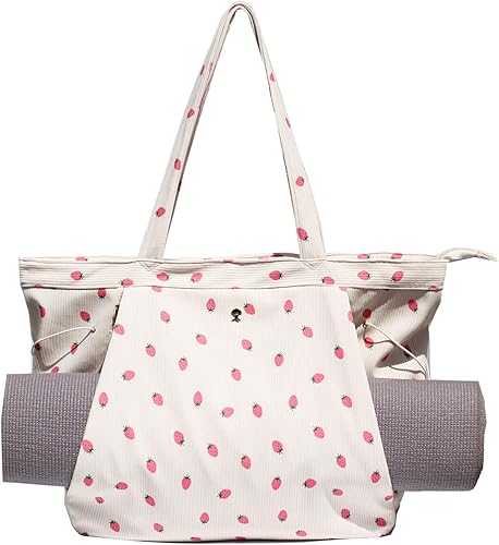 Miniatura 31 de ESVAN Bolsa de yoga para mujer, bolsas de hombro con cordón para oficina, entrenamiento, viajes, transporte, pilates, gimnasio y playa Púrpura